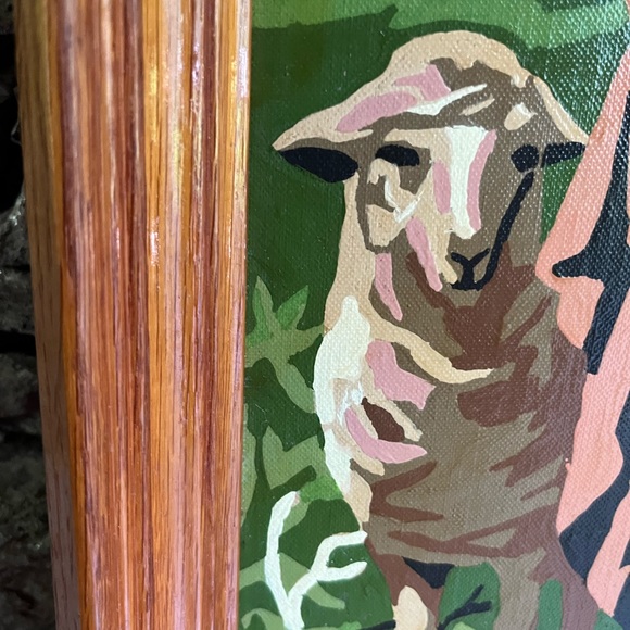 VTG Jesus Paint by Numbers Shepherd Sheep Christian Art Religious Painting Boho - Picture 3 of 4